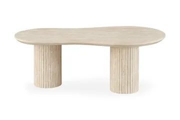 Uppveda asymmetrisk sofabord med travertinlook 130x70 cm - Beige - Møbler - Borde - Sofabord