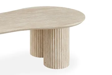 Uppveda asymmetrisk sofabord med travertinlook 130x70 cm - Beige - Møbler - Borde - Sofabord