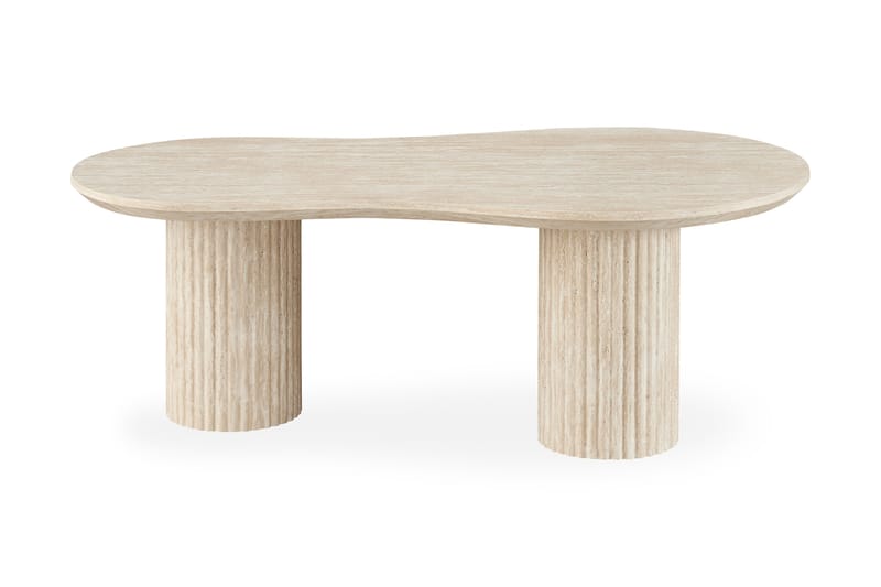 Uppveda Asymmetrisk Sofabord Travertin Udseende 130x70 cm, Beige