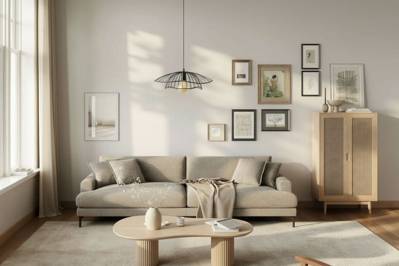 Uppveda Asymmetrisk Sofabord Travertin Udseende 130x70 cm - Beige - Møbler - Borde - Sofabord