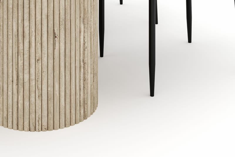 Uppveda Ovalt Spisebord 180x90 cm med 4 Sawako Stole - Beige - Møbler - Borde - Spisebordssæt