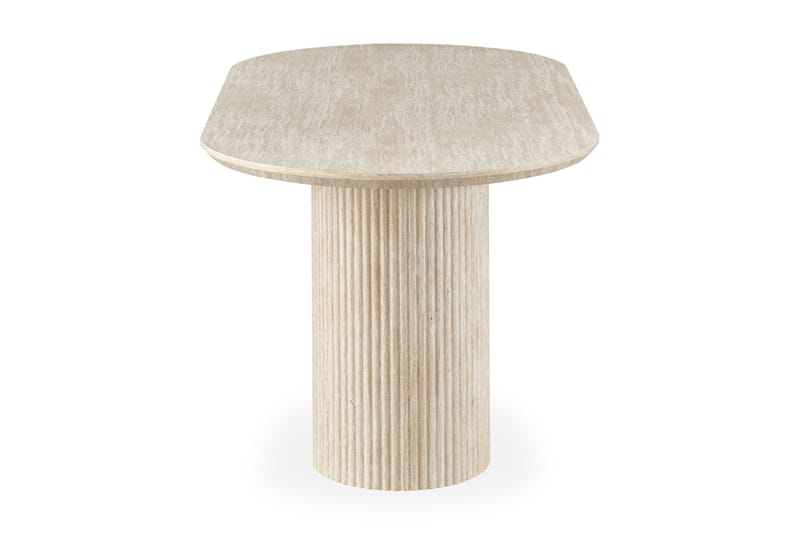 Uppveda Ovalt Spisebord 180x90 cm Travertin Udseende - Sort/Hvid - Møbler - Borde - Spisebord og køkkenbord