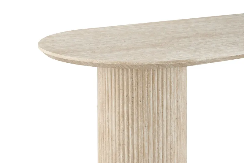 Uppveda Ovalt Spisebord 180x90 cm Travertinlook - Beige - Møbler - Borde - Spisebord og køkkenbord