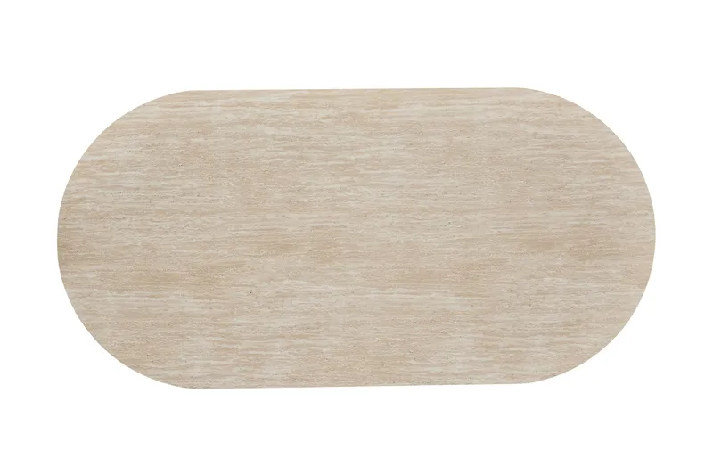Uppveda Ovalt Spisebord 180x90 cm Travertinlook - Beige - Møbler - Borde - Spisebord og køkkenbord