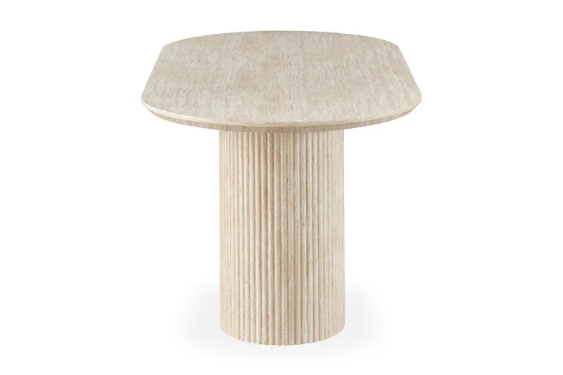 Uppveda Ovalt Spisebord 180x90 cm Travertinlook - Beige - Møbler - Borde - Spisebord og køkkenbord