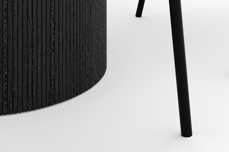Uppveda Rundt Spisebord 120 cm med 4 Berit Stole - Sort/Hvid - Møbler - Borde - Spisebordssæt
