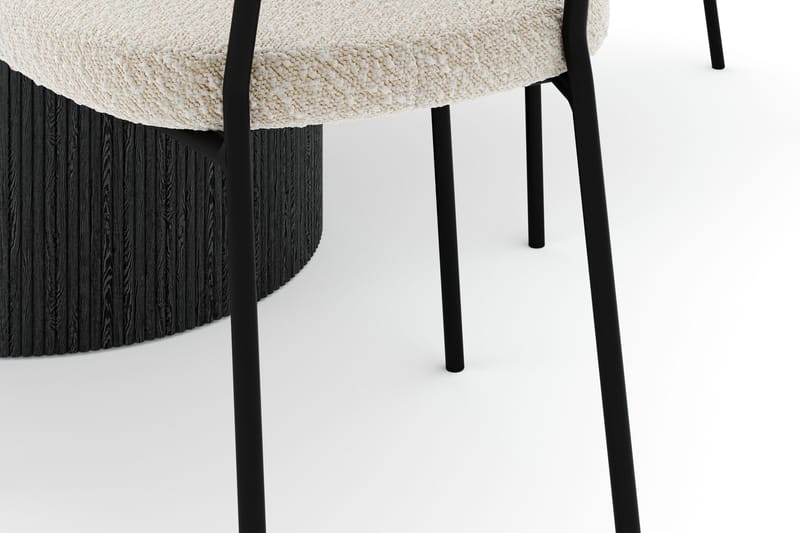 Uppveda Rundt Spisebord 120 cm med 4 Gemmiano Stole - Sort/Hvid - Møbler - Borde - Spisebordssæt