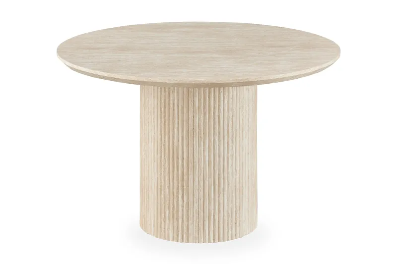 Uppveda Rundt Spisebord 120 cm med 4 Sawako Stole - Beige - Møbler - Borde - Spisebordssæt