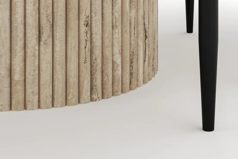 Uppveda Rundt Spisebord 120 cm med 4 Sawako Stole - Beige - Møbler - Borde - Spisebordssæt