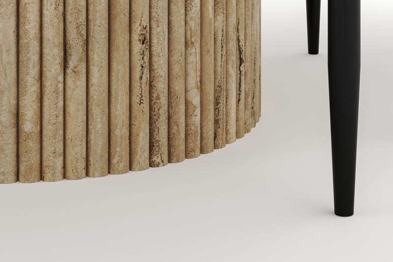 Uppveda Rundt Spisebord 120 cm med 4 Sawako Stole - Beige - Møbler - Borde - Spisebordssæt