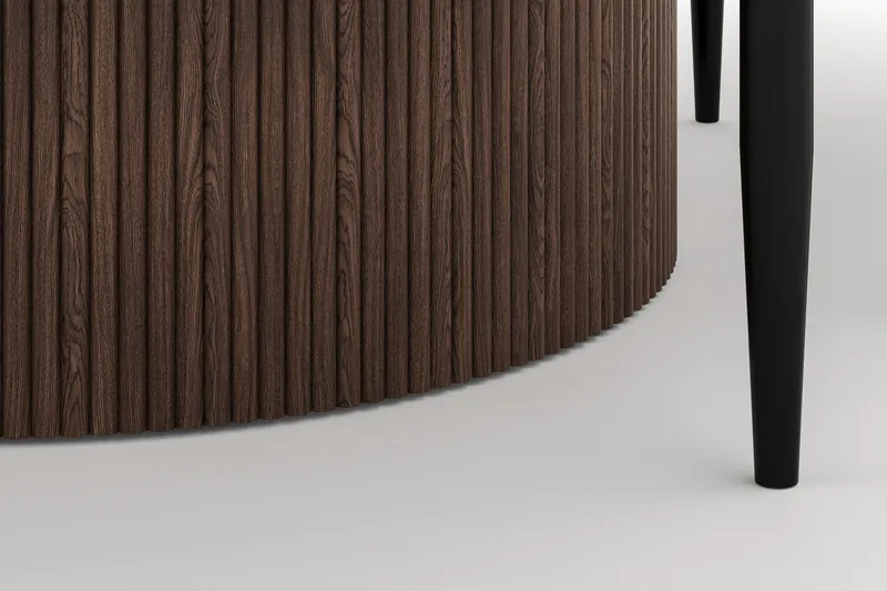 Uppveda Rundt Spisebord 120 cm med 4 Sawako Stole - Brun - Møbler - Borde - Spisebordssæt