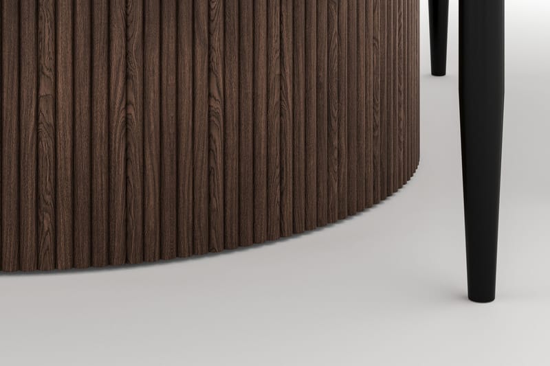 Uppveda Rundt Spisebord 120 cm med 4 Sawako Stole - Brun - Møbler - Borde - Spisebordssæt