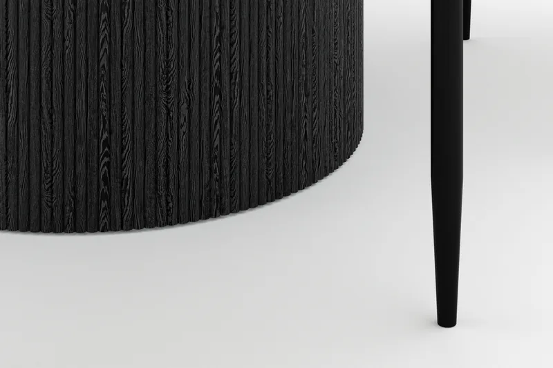 Uppveda Rundt Spisebord 120 cm med 4 Sawako Stole - Sort/Hvid - Møbler - Borde - Spisebordssæt