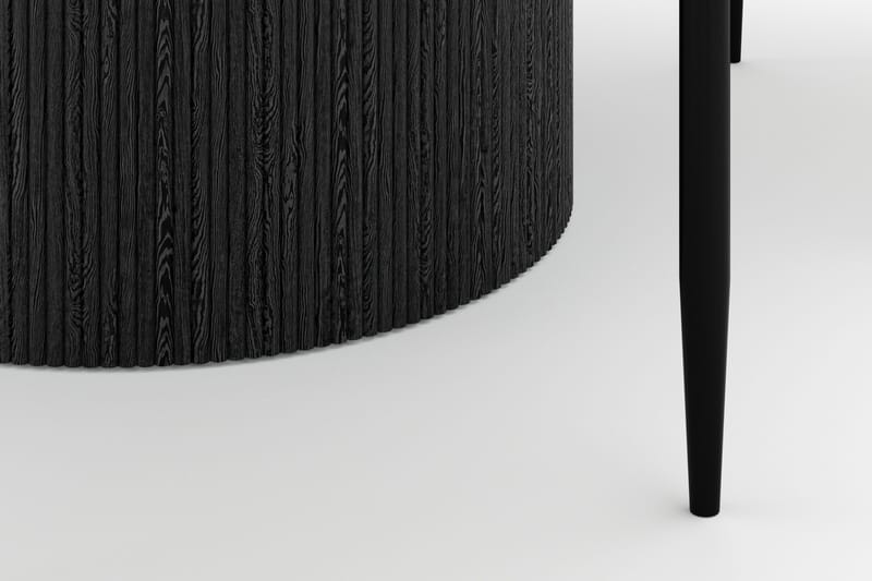 Uppveda Rundt Spisebord 120 cm med 4 Sawako Stole - Sort/Hvid - Møbler - Borde - Spisebordssæt