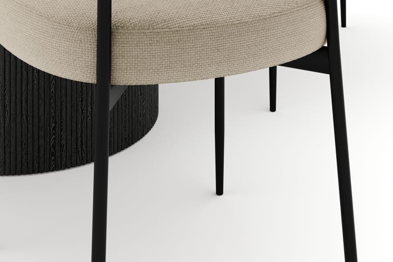 Uppveda Rundt Spisebord 120 cm med 4 Sawako Stole - Sort/Hvid - Møbler - Borde - Spisebordssæt