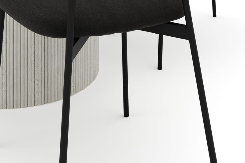 Uppveda Spisebord 120 cm Rund med 4 stk Lowe Matstkol|Bouclear - Hvid - Møbler - Borde - Spisebordssæt