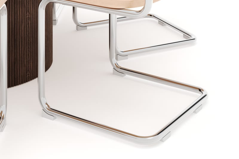 Uppveda Spisebord 120 cm Rund med 6 stk Build Matstkolar - Brun - Møbler - Borde - Spisebordssæt