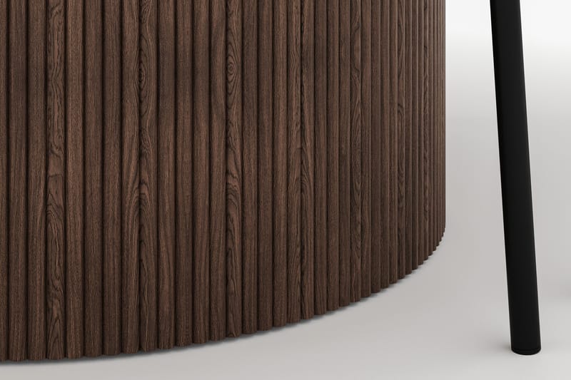Uppveda Spisebord 120 cm Rundt med 4 Gemmiano Stole - Brun - Møbler - Borde - Spisebordssæt