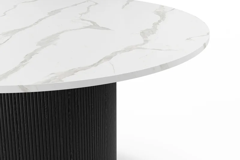 Uppveda Spisebord 120 cm Rundt - Sort/Hvid - Møbler - Borde - Spisebord og køkkenbord