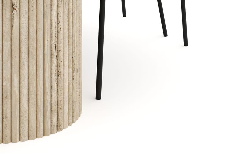 Uppveda Spisebord 180 cm Oval Travertin med 4 Lowe Spisebordsstole - Travertin - Møbler - Borde - Spisebordssæt