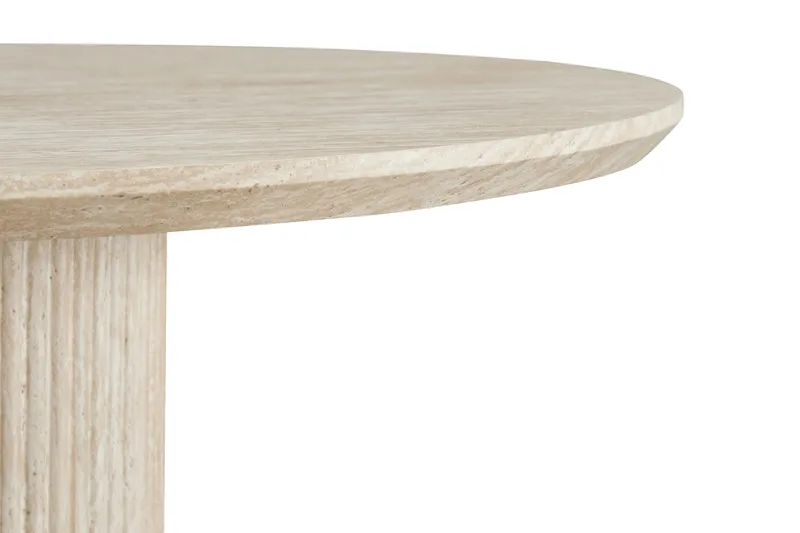 Uppveda Spisebord Rundt 120 cm Travertin Udseende - Sort/Hvid - Møbler - Borde - Spisebord og køkkenbord