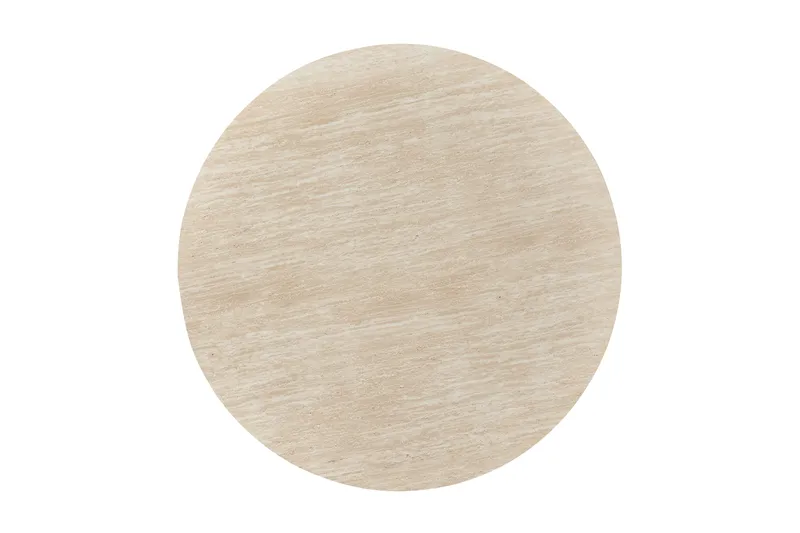 Uppveda Spisebord Rundt 120 cm Travertin Udseende - Sort/Hvid - Møbler - Borde - Spisebord og køkkenbord