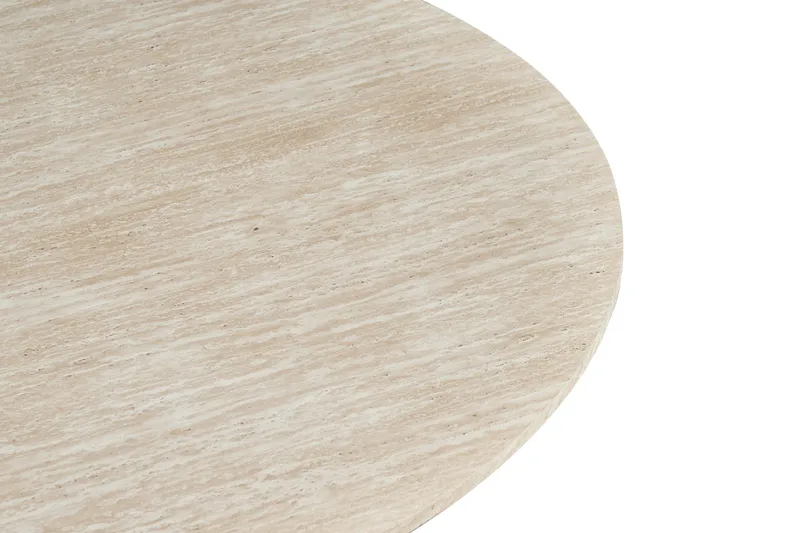 Uppveda Spisebord Rundt 120 cm Travertin Udseende - Sort/Hvid - Møbler - Borde - Spisebord og køkkenbord