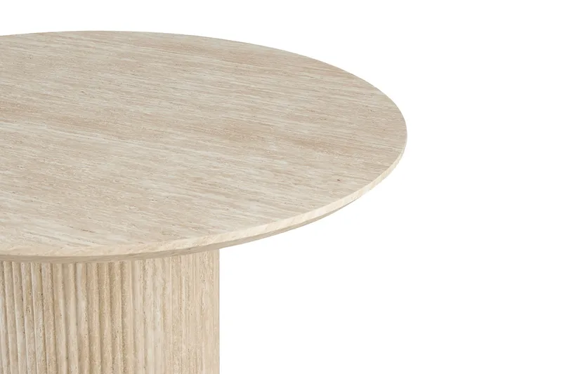 Uppveda Spisebord Rundt 120 cm Travertin Udseende - Sort/Hvid - Møbler - Borde - Spisebord og køkkenbord