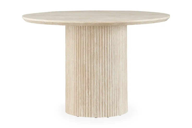 Uppveda Spisebord Rundt 120 cm Travertin Udseende - Sort/Hvid - Møbler - Borde - Spisebord og køkkenbord