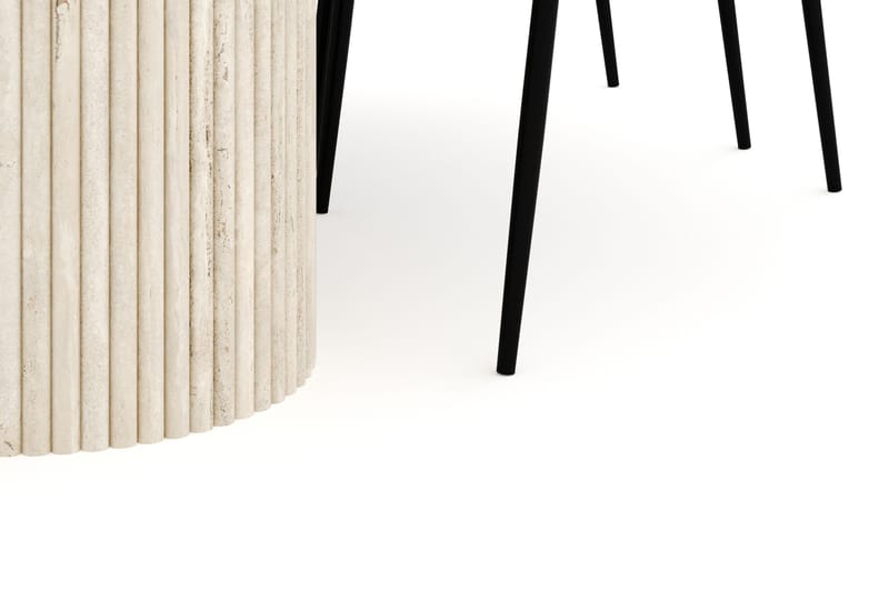 Uppveda Spisegruppe 180 cm Oval med 4 Ayana Spisestole - Travertin - Møbler - Borde - Spisebordssæt