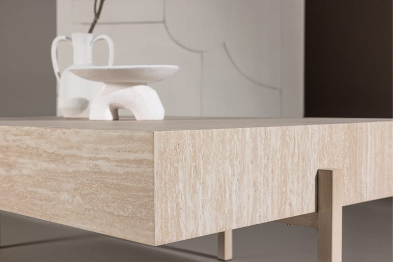 Vadholmen Sofabord 130x82 cm Rektangulært - Whitewash - Møbler - Borde - Sofabord