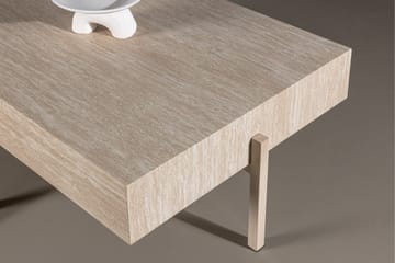 Vadholmen Sofabord 130x82 cm Rektangulært - Whitewash - Møbler - Borde - Sofabord