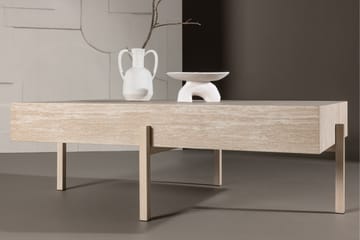 Vadholmen Sofabord 130x82 cm Rektangulært - Whitewash - Møbler - Borde - Sofabord