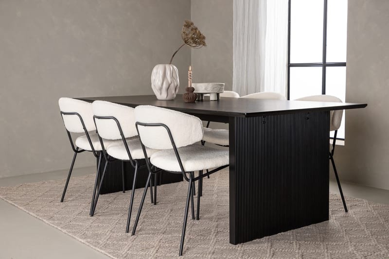 Vail spisebord 200 cm med 6 Chico spisebordsstole