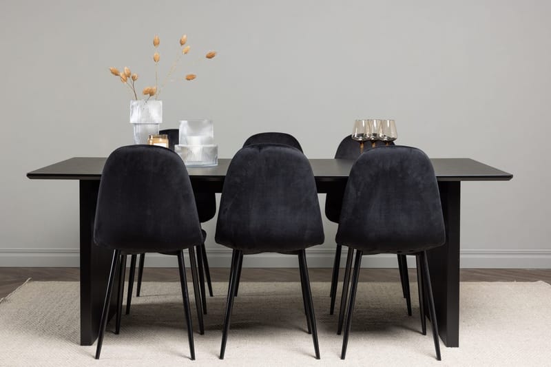 Vail Spisebord 200 cm med 6 Polar Køkkenstole