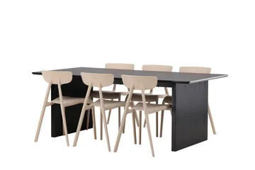 Vail Spisebordssæt 200 cm Rektangulær med 6 Ursholmen Stole - Beige - Møbler - Borde - Spisebordssæt