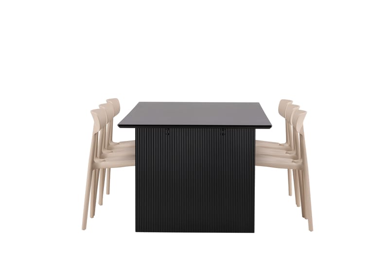Vail Spisebordssæt 200 cm Rektangulær med 6 Ursholmen Stole - Beige - Møbler - Borde - Spisebordssæt