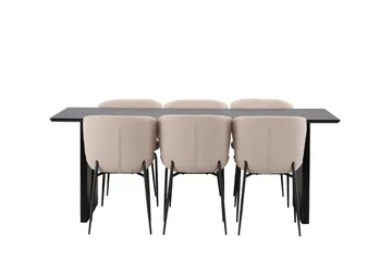 Vail Spisegruppe 200 cm Rektangulær med 6 Modesto stole