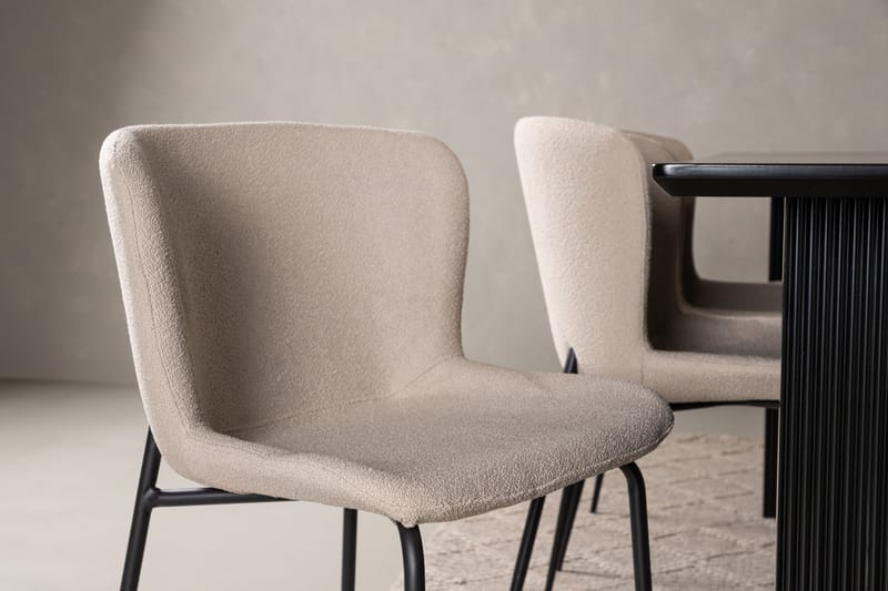 Vail Spisegruppe 200 cm Rektangulær med 6 Modesto stole - Beige - Møbler - Borde - Spisebordssæt