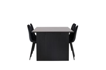 Vail Spisegruppe 200 cm Rektangulær med 6 Polar stole - Svart - Møbler - Borde - Spisebordssæt