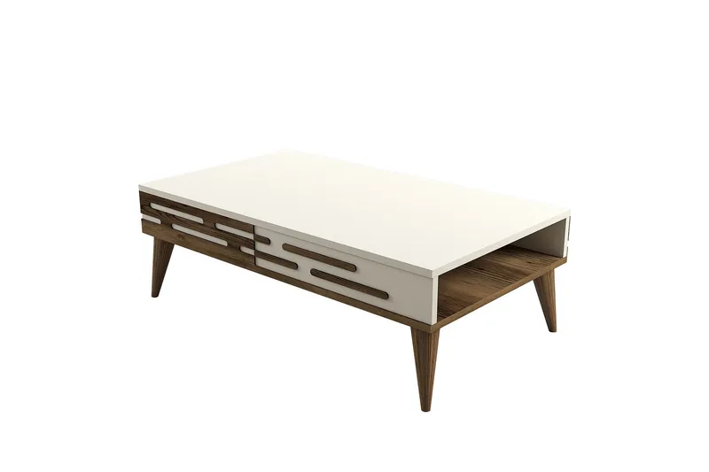 Valensiya Sofabord 105 cm, Valnød/Creme