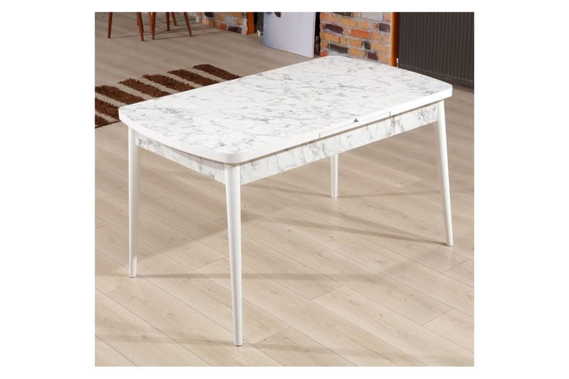 Valric Spisebord 132 cm Rektangulær, Hvid/Grå