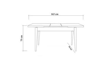 Valsot Spisegruppe 129 cm Rektangulær - Natur/Grå - Møbler - Borde - Spisebordssæt