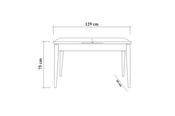 Valsot Spisegruppe 129 cm Rektangulær - Natur/Grøn - Møbler - Borde - Spisebordssæt