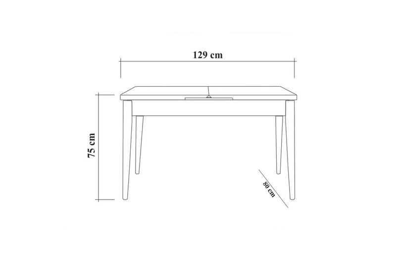 Valsot Spisegruppe 129 cm Rektangulær - Natur/Grøn - Møbler - Borde - Spisebordssæt