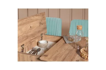 Valsot Spisegruppe 129 cm Rektangulær - Natur/Grøn - Møbler - Borde - Spisebordssæt