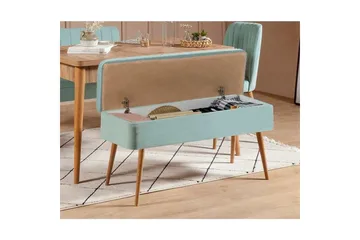 Valsot Spisegruppe 129 cm Rektangulær - Natur/Grøn - Møbler - Borde - Spisebordssæt