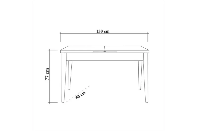 Valsot Spisegruppe 130 cm Rektangulær - Natur - Møbler - Borde - Spisebordssæt