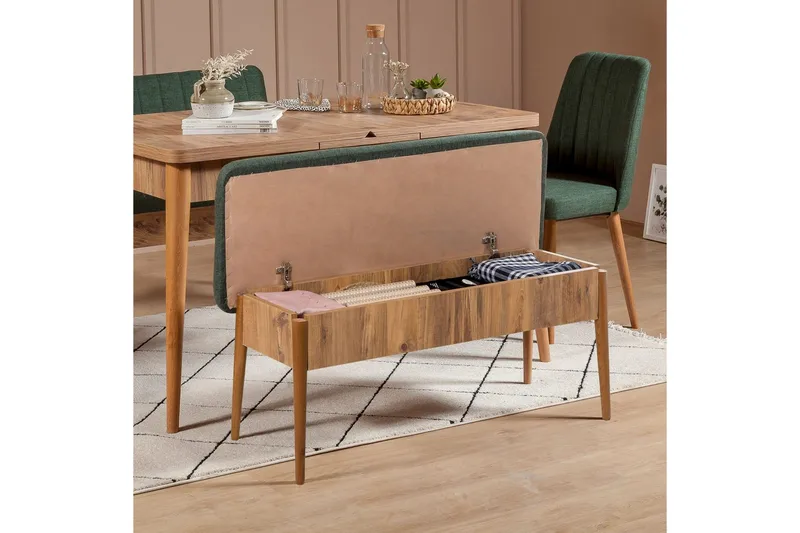 Valsot Spisegruppe 130 cm Rektangulær - Natur - Møbler - Borde - Spisebordssæt