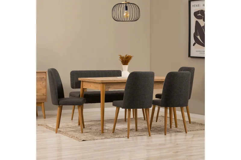 Valsot Spisegruppe Rektangulær, Mørkegrå